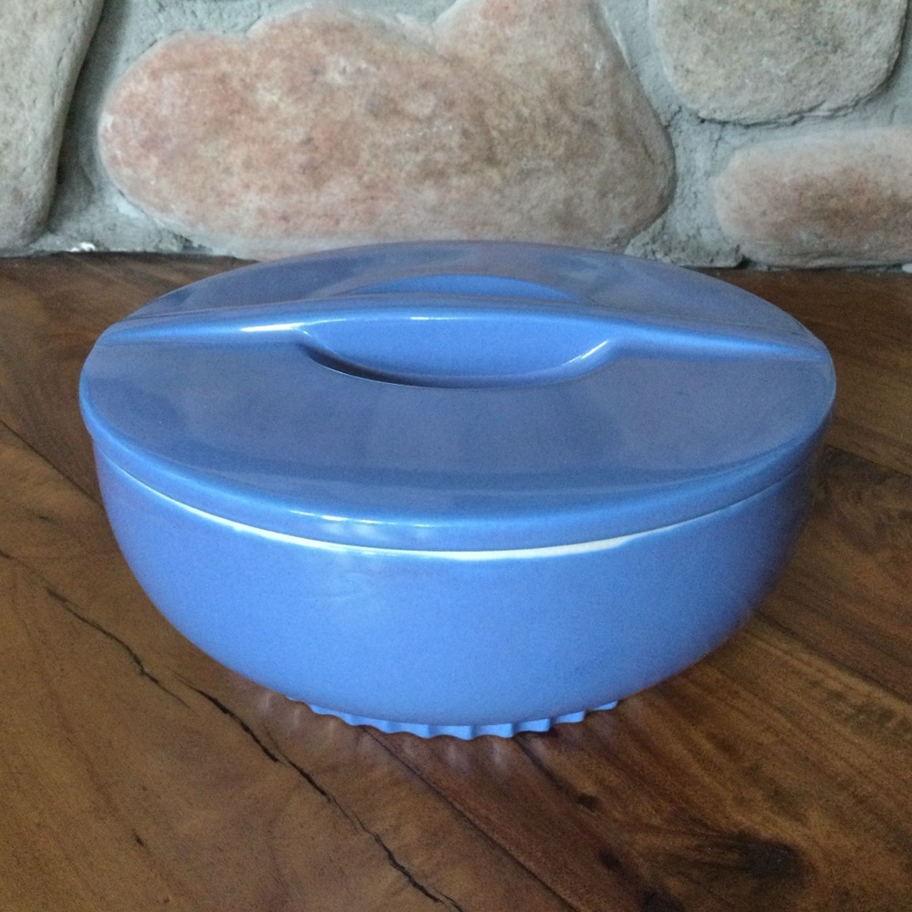 Vintage Blue Hall China Co. Pottery for Montgomery Ward Covered Casserole